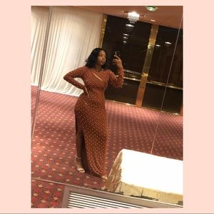 Pearly World Maxi Dress - Cognac